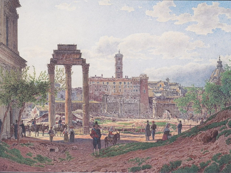 1789-Jakob Alt - Foro Romano, 1835